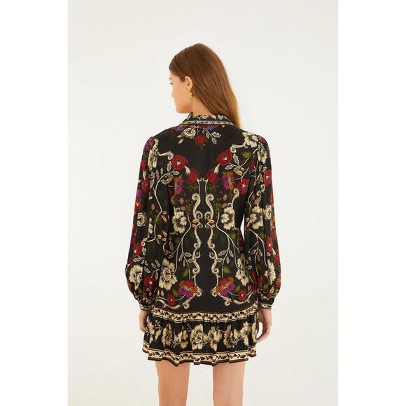 NEW, Farm Rio Roccoco Floral Minidress in Multicolor Sz S #MD1233 - Picture 3 of 8